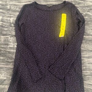 Purple Leopard Print Long Sleeve Top Size S by Mario Serrano